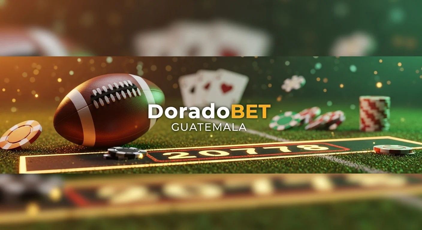 DoradoBet Guatemala sports betting and casino atmosphere with football field